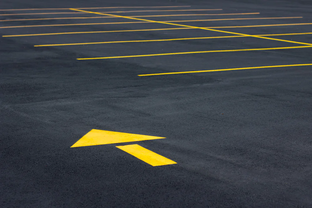 Traffic markings and directional arrows